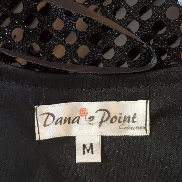 VINTAGE Dana Point Womens Black Sequin Bolero Jacket Size Medium Open Cardigan - Picture 7 of 10
